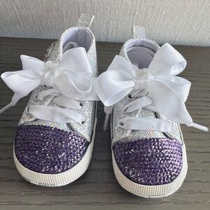 Sparkly Purple and Silver Kids Shoes